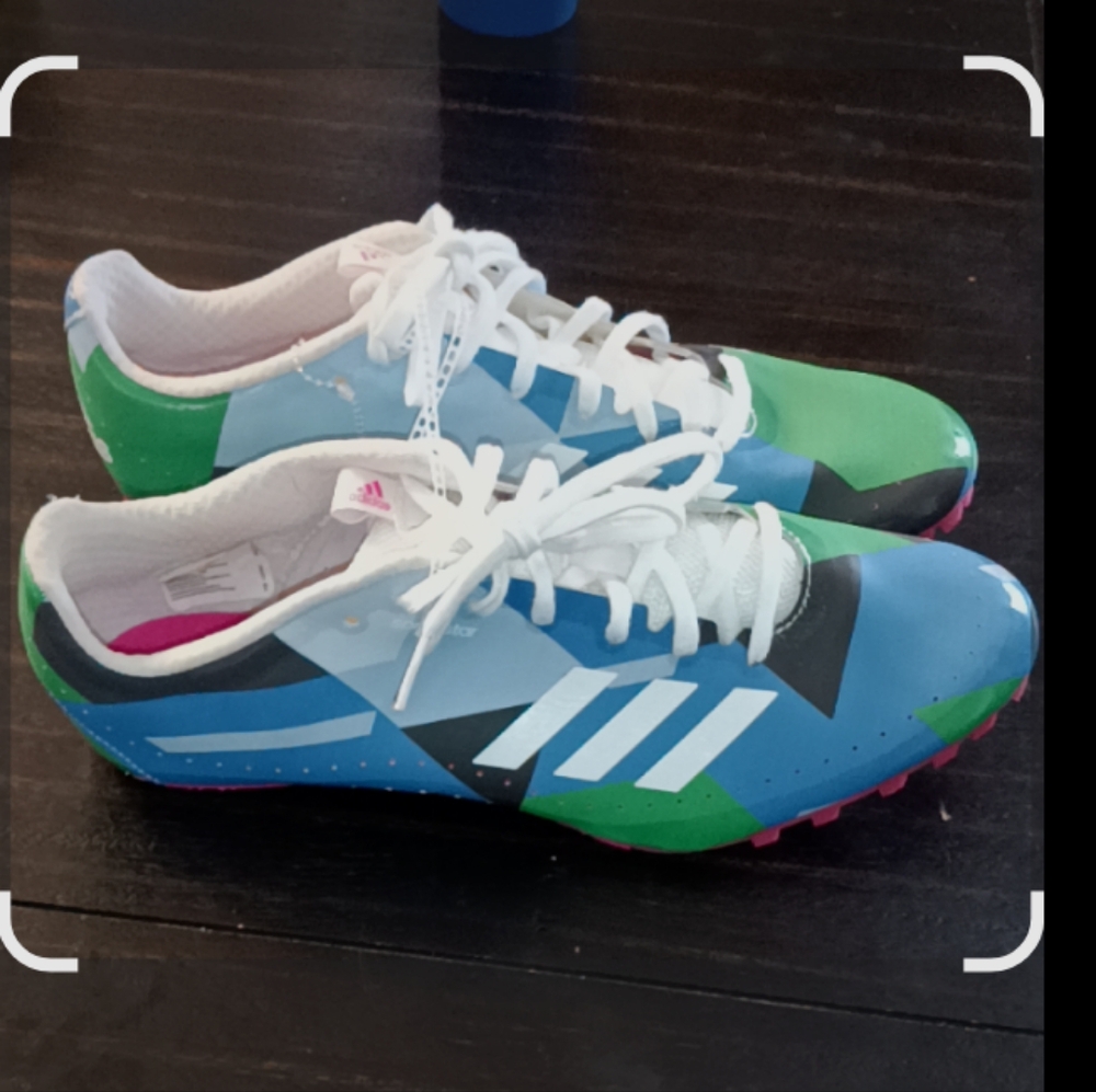 🆕ADIDAS SprintStar Blue Green Pink Track & Field Running Shoes Size 10.5 Women - Picture 2 of 10